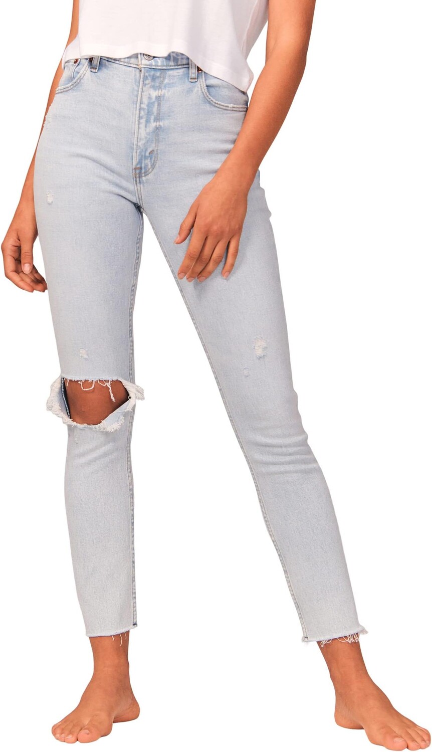 

Джинсы High-Rise Skinny Jeans Abercrombie & Fitch, цвет Light Destroy