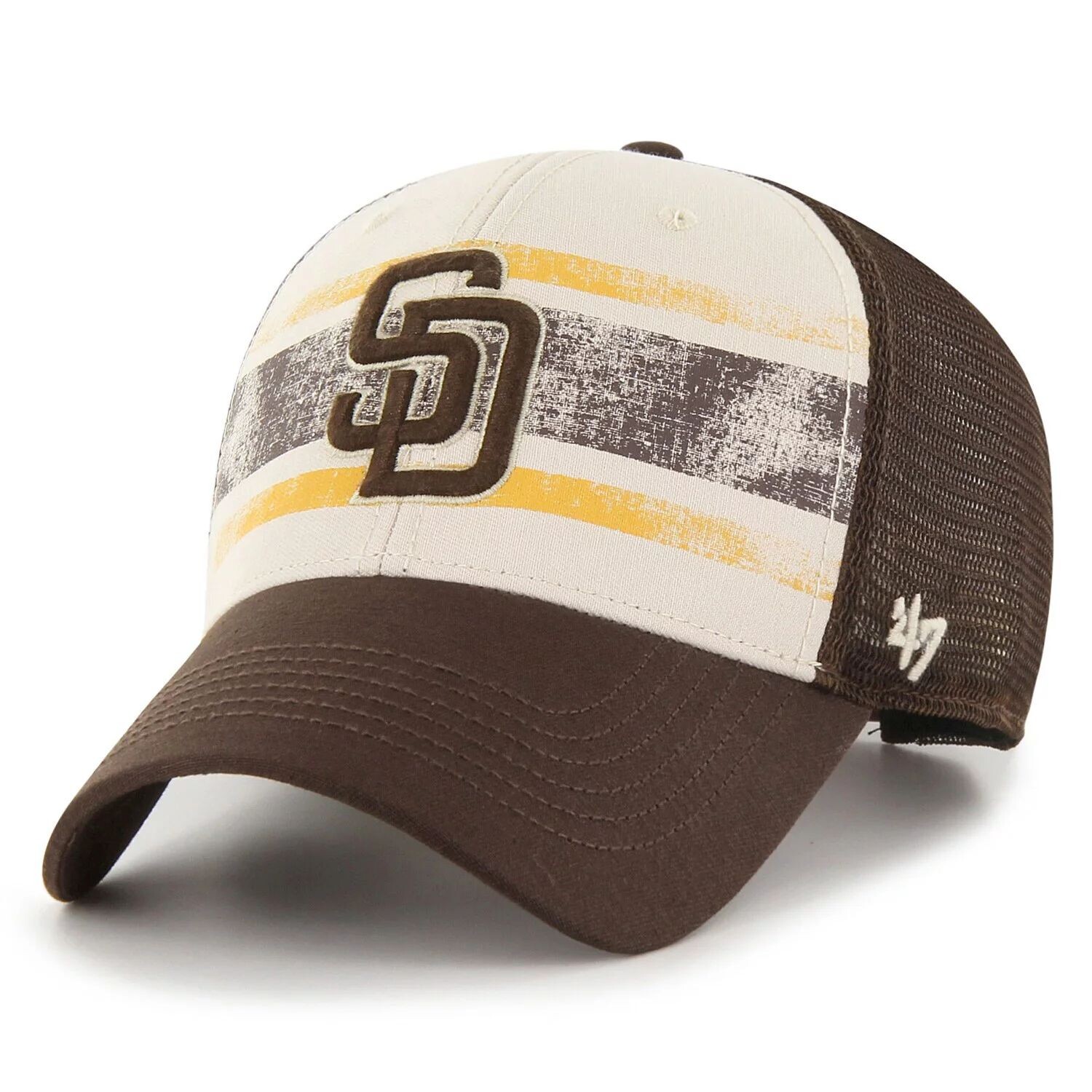 

Мужская регулируемая кепка кремового/коричневого цвета '47 San Diego Padres Breakout MVP Trucker