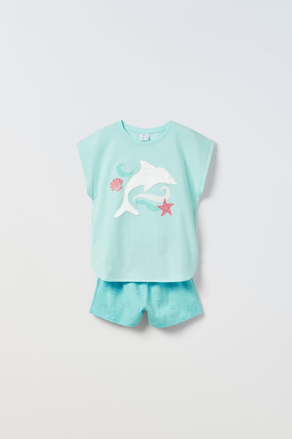 

Комплект dolphin white, украшенный блестками Zara, бирюзовый