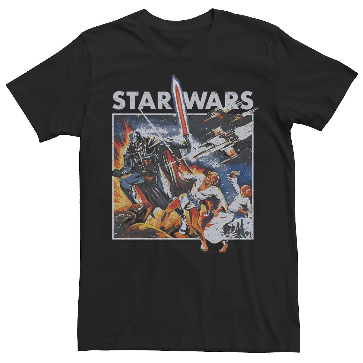 Мужская винтажная футболка с графическим плакатом и боевым плакатом Star Wars