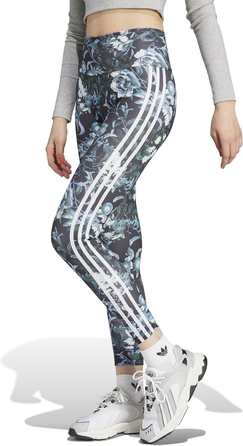 

Брюки All Over Flower Print Tights adidas, цвет Black/Multicolor