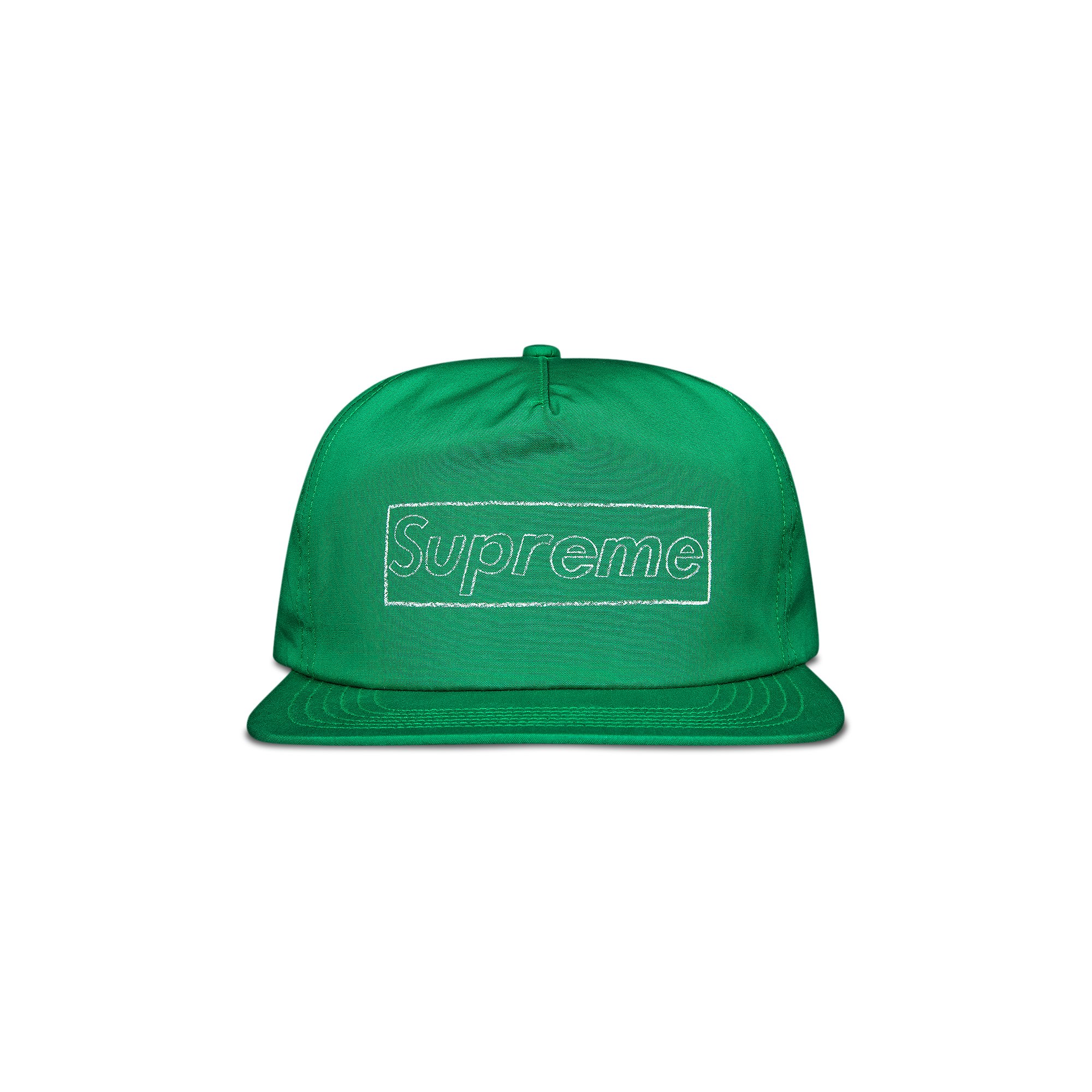 Пятипанельный меловой логотип Supreme x KAWS, зеленый цвет пятипанельный логотип supreme bones черный