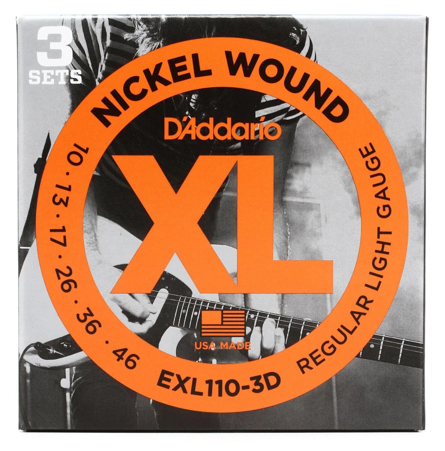 

Струны для электрогитары D'Addario EXL110 XL с никелевой обмоткой — .010-.046, обычные легкие (3 шт.)