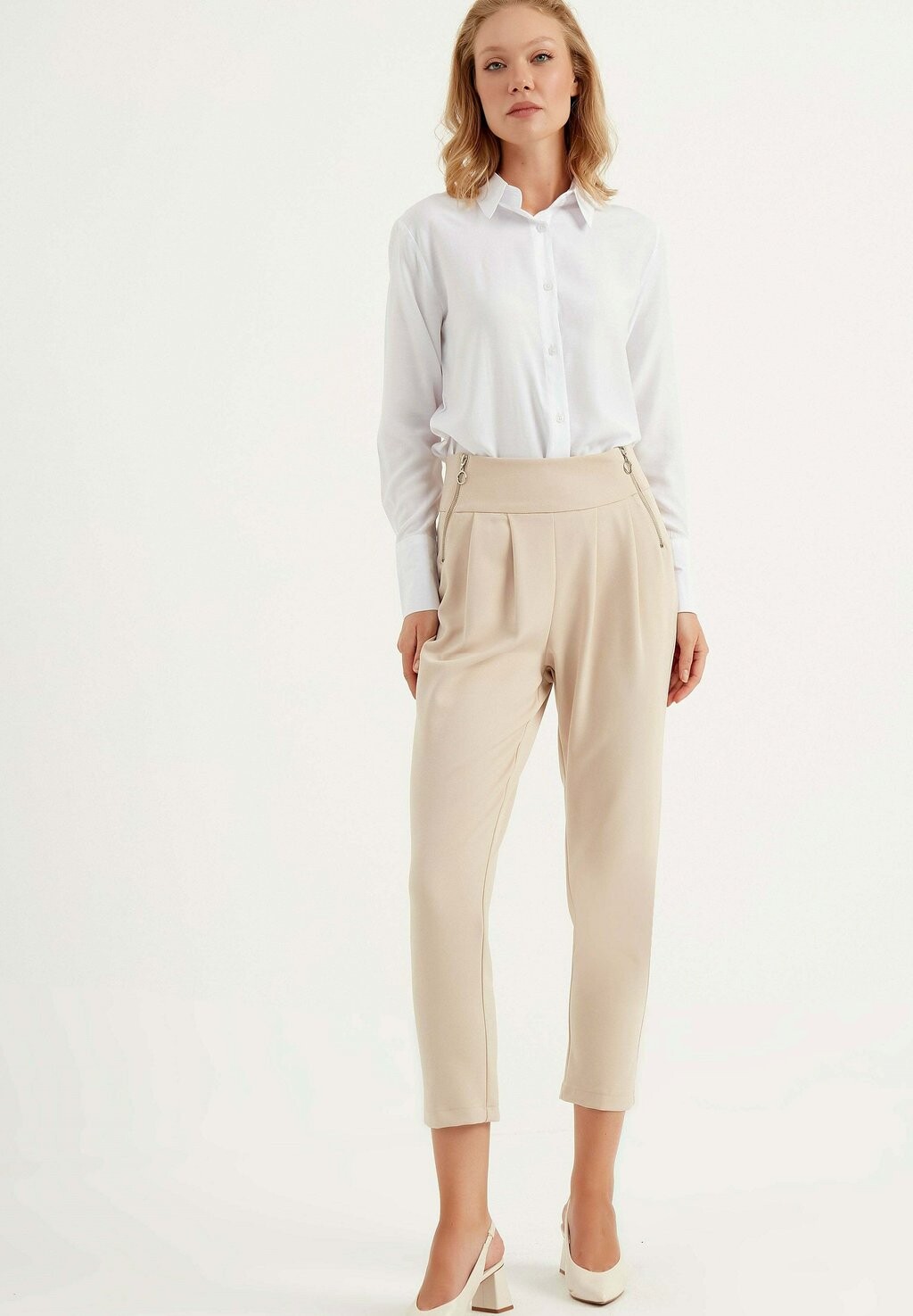 

Брюки PLEATED SLIM Herita, цвет beige