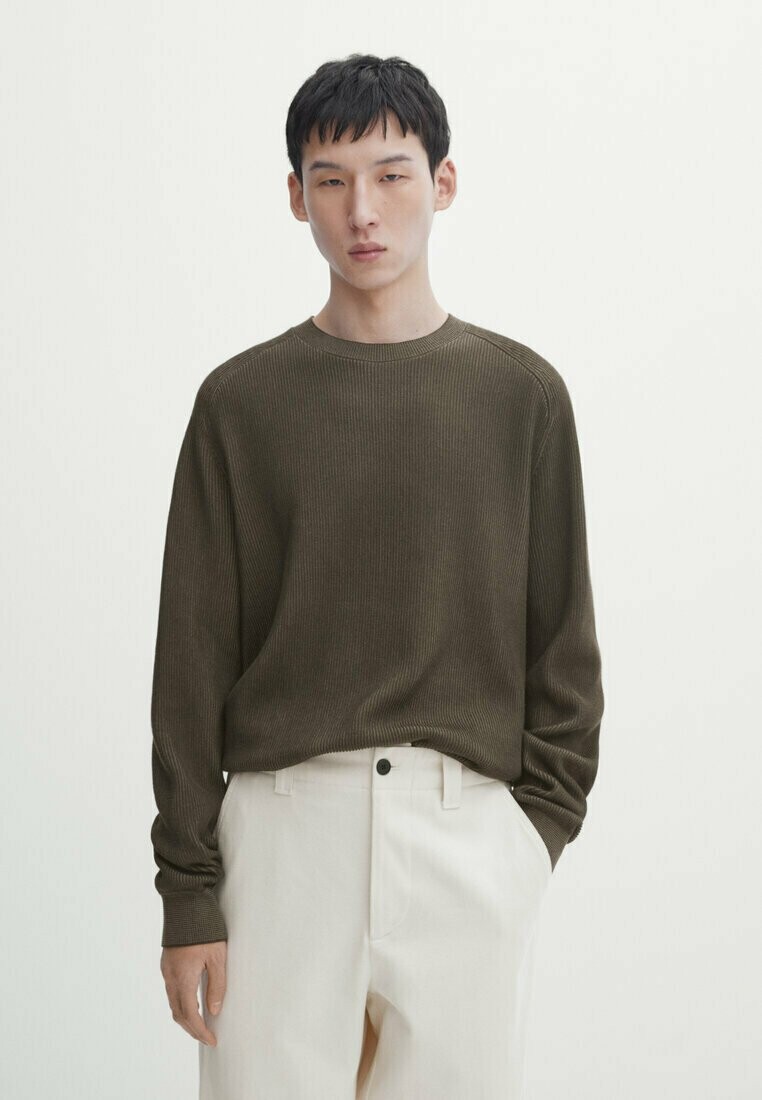 

Свитер Crew Neck Massimo Dutti, цвет mottled dark grey