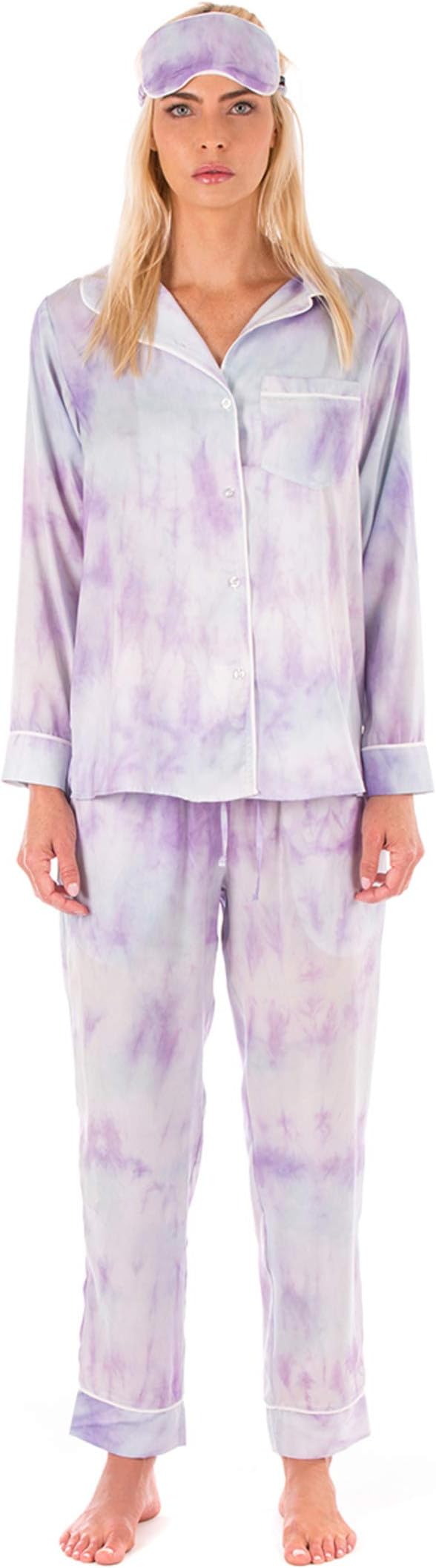 

Пижамный комплект Plush Tie-Dye Pajama + Eyemask Set, фиолетовый