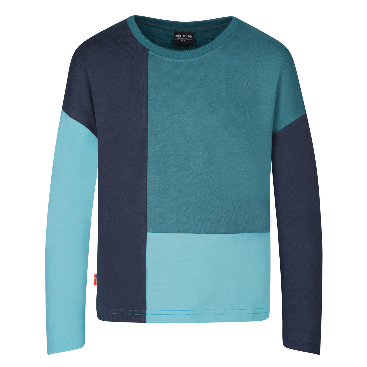 

Лонгслив Trollkids Verdal, цвет Marine/Teal Blau/Wasserblau