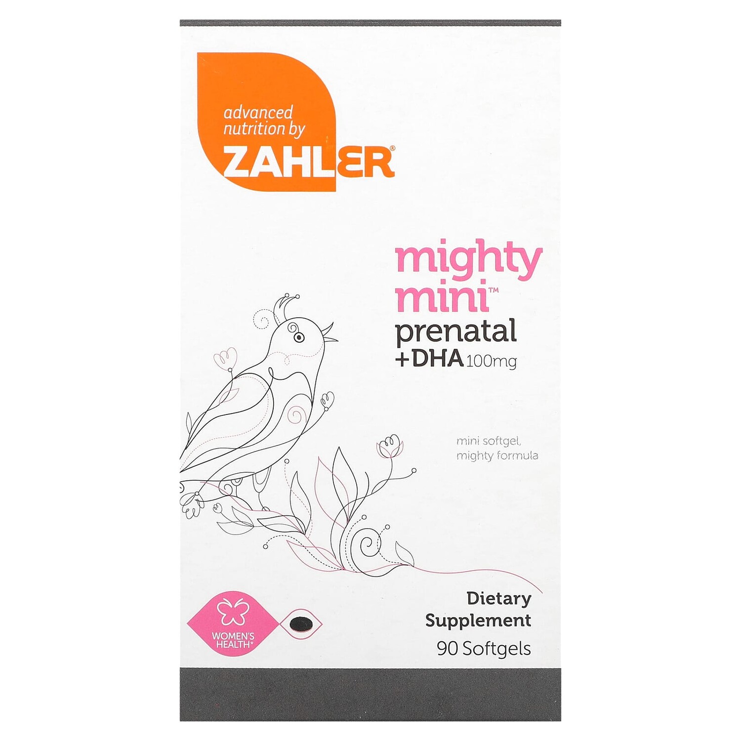 

Mighty Mini Prenatal + DHA, 100 мг, 90 мягких таблеток, Zahler