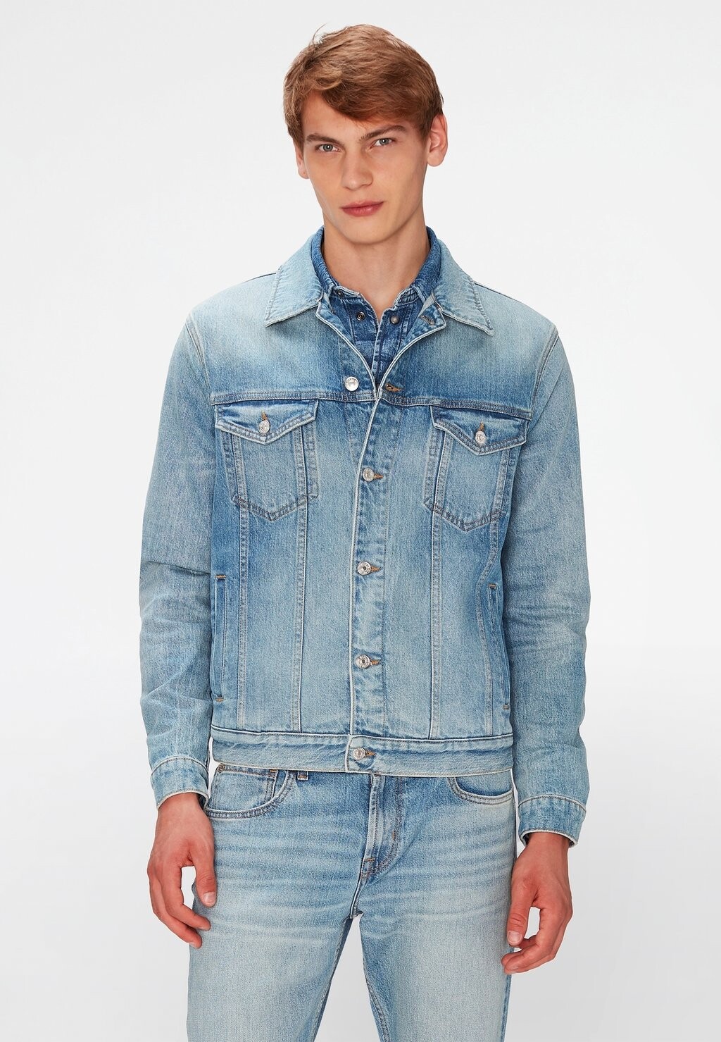

Джинсовая куртка 7 for all mankind, светло-синий