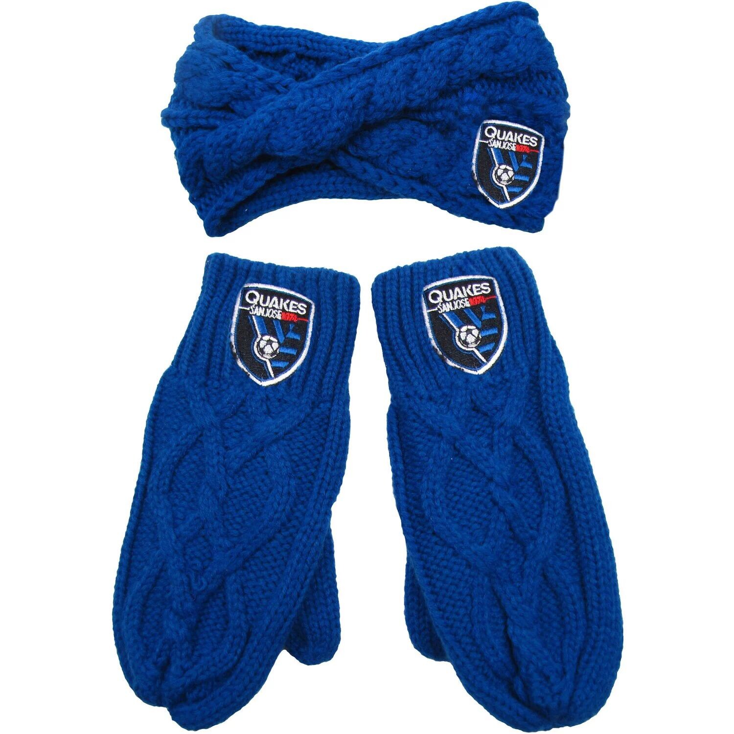 

Женский комплект с повязкой на голову и варежками ZooZatz San Jose Earthquakes