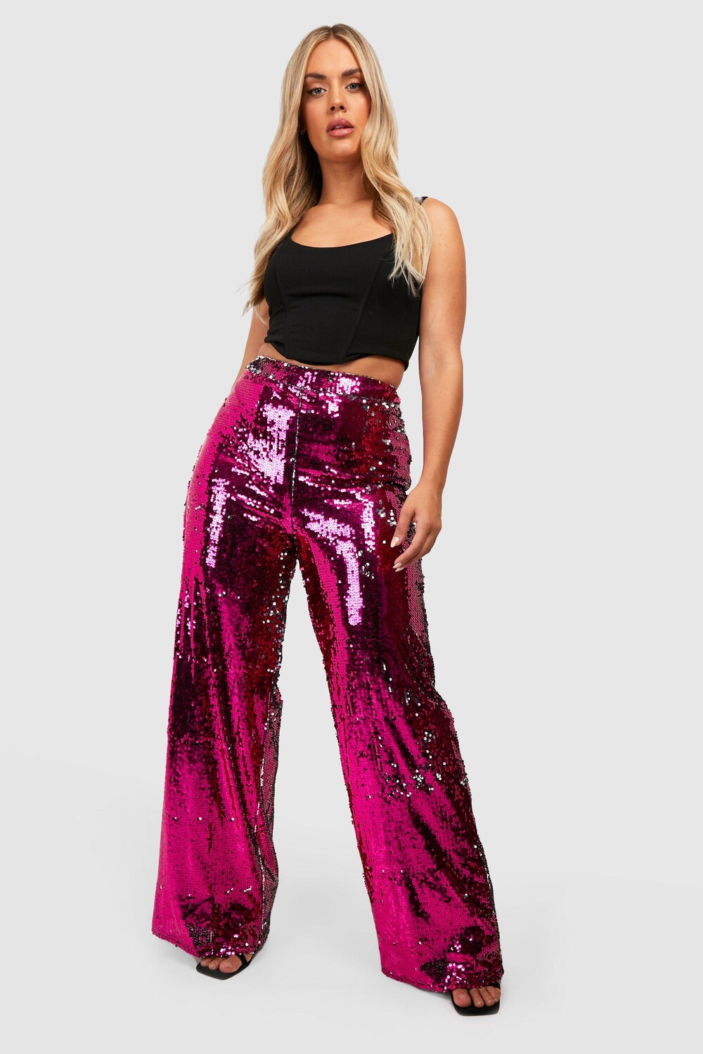 

широкие брюки с пайетками Boohoo, фиолетовый