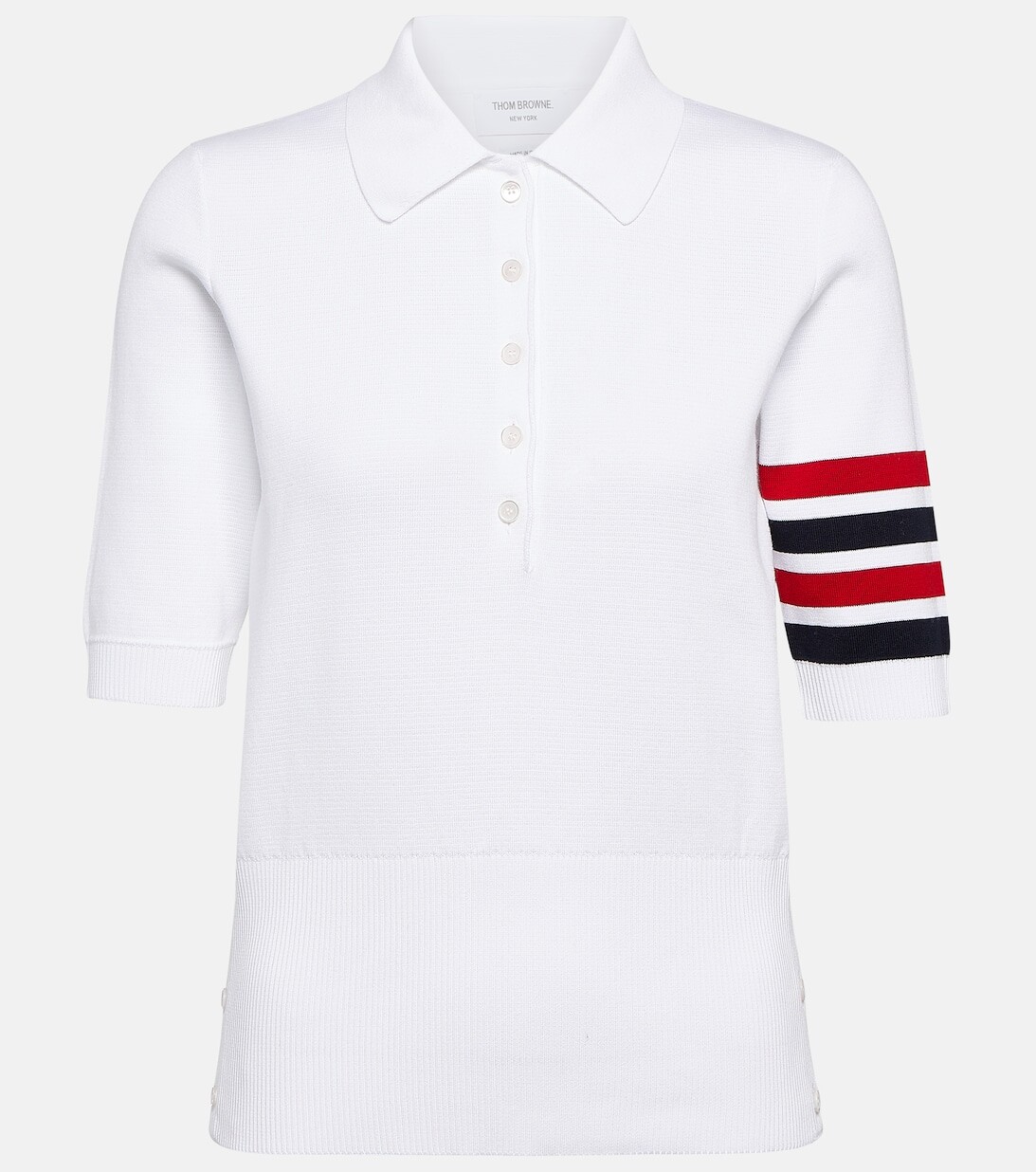 

Рубашка поло из хлопка THOM BROWNE, белый