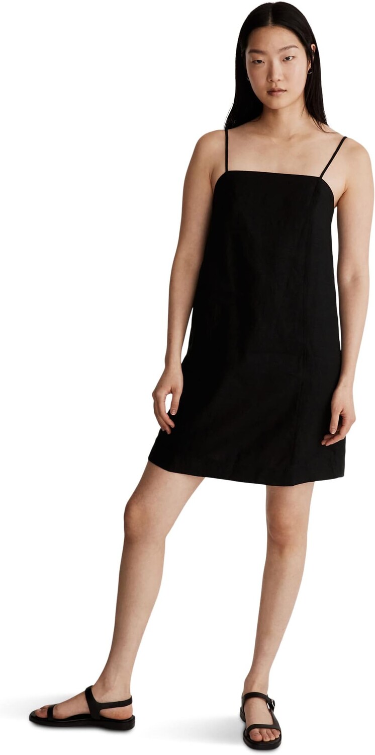 

МИНИ-ПЛАТЬЕ Goldie из 100% льна Madewell, цвет True Black