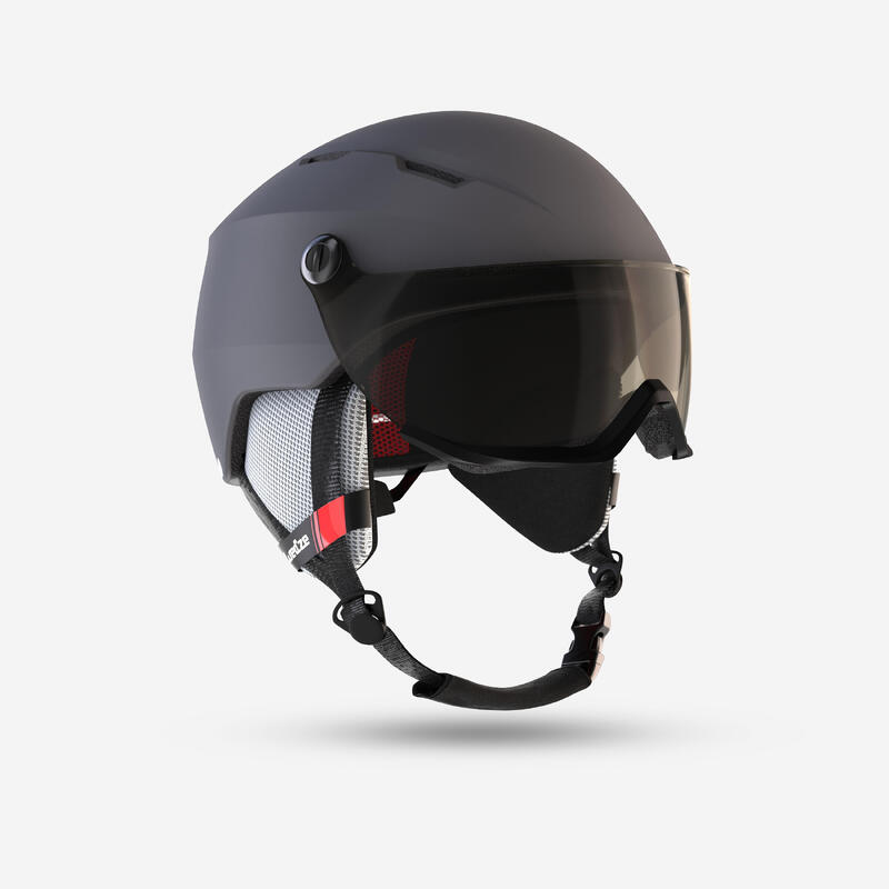 Лыжный шлем с козырьком взрослый - H350 серый WEDZE, цвет grau цена и фото