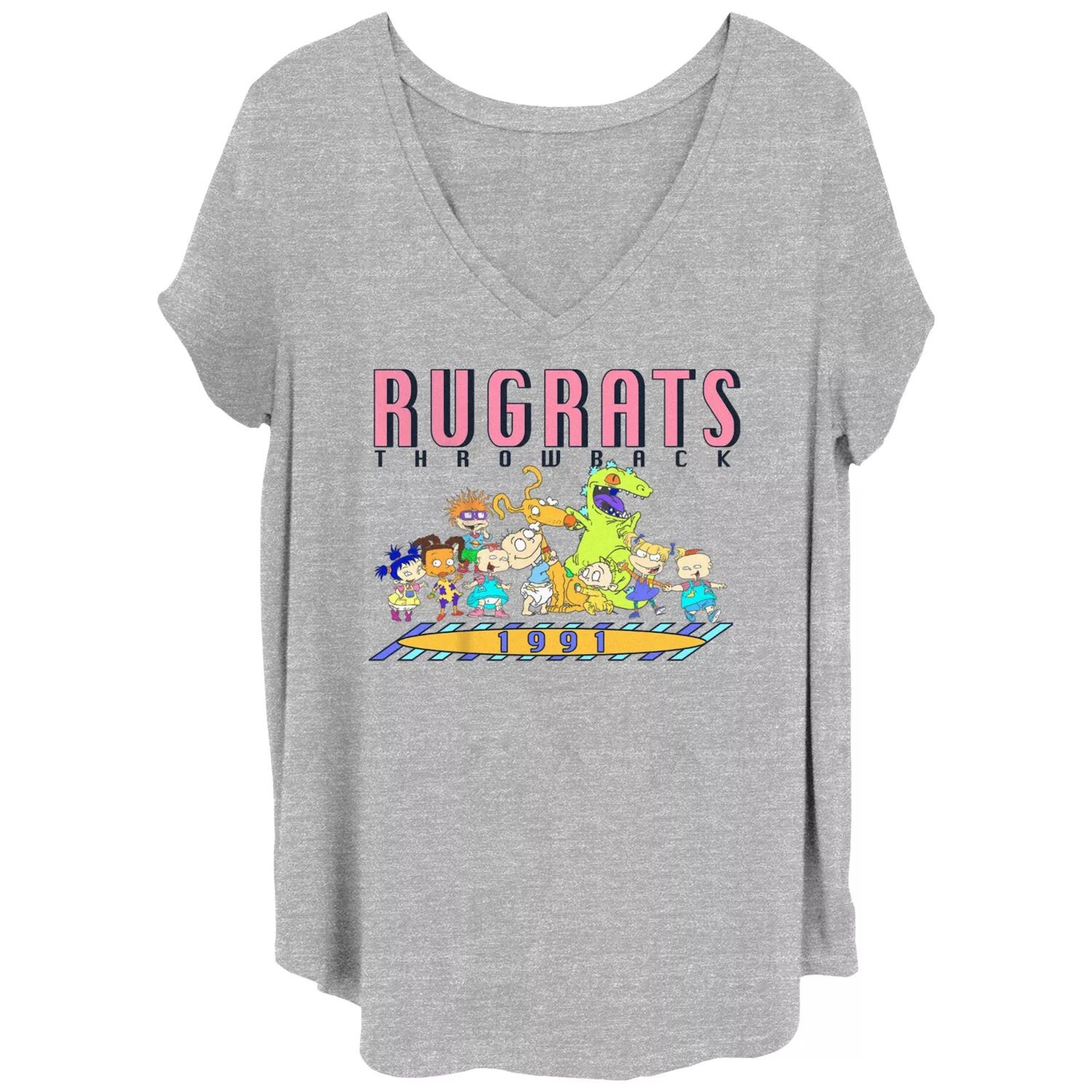 

Детская футболка больших размеров Nickelodeon Rugrats Throwback 1991 с рисунком спереди и сзади Nickelodeon