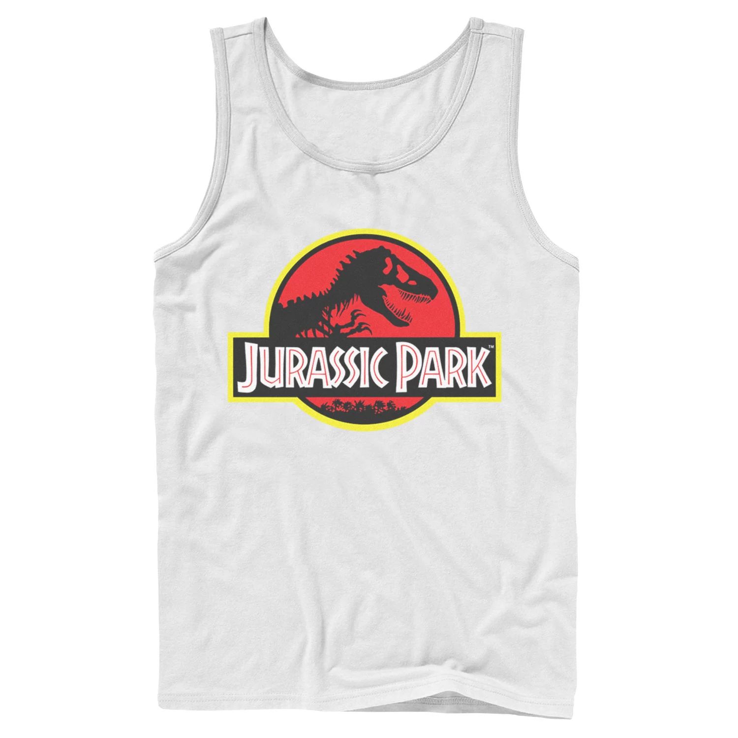 

Мужская красная и желтая майка с логотипом Jurassic Park и графическим рисунком Licensed Character