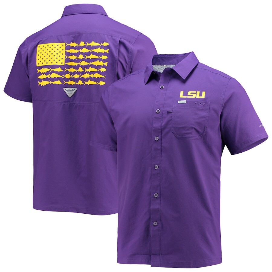 

Рубашка Columbia PFG Lsu Tigers, фиолетовый