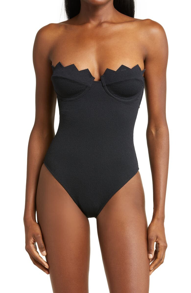 

Слитный купальник без бретелек на косточках Firenze Imani VIX SWIMWEAR, черный