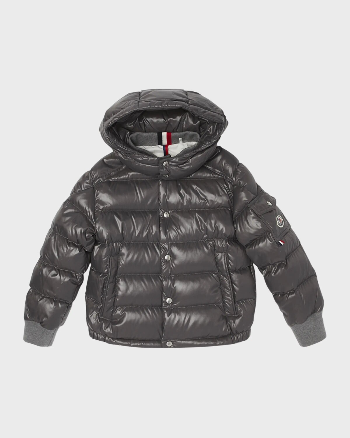 

Блестящая куртка-пуховик Manaem для мальчиков, размер 4–6 Moncler, цвет Charcoal