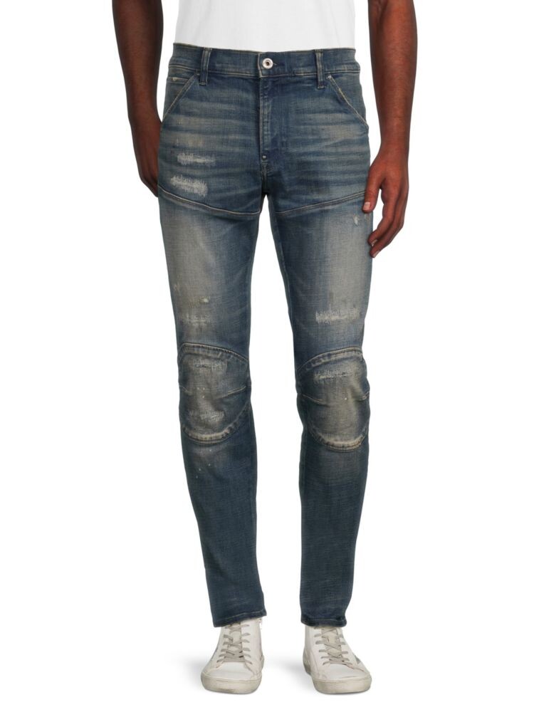 

Джинсы скинни с высокой посадкой и потертостями G-Star Raw, цвет Antique Blue