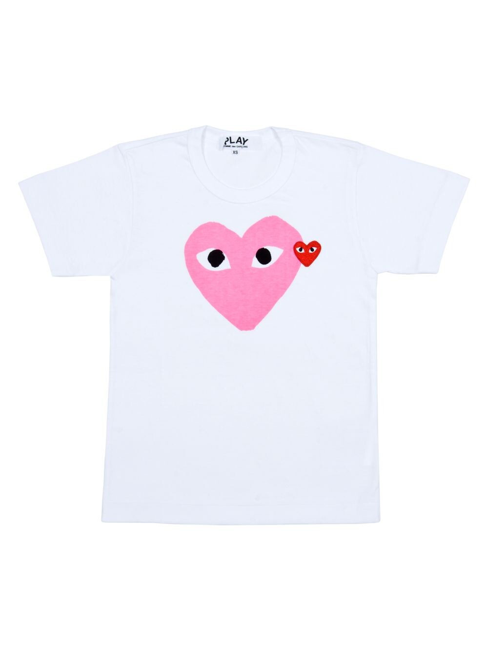 

Футболка с двойным сердцем Comme des Garçons PLAY, розовый