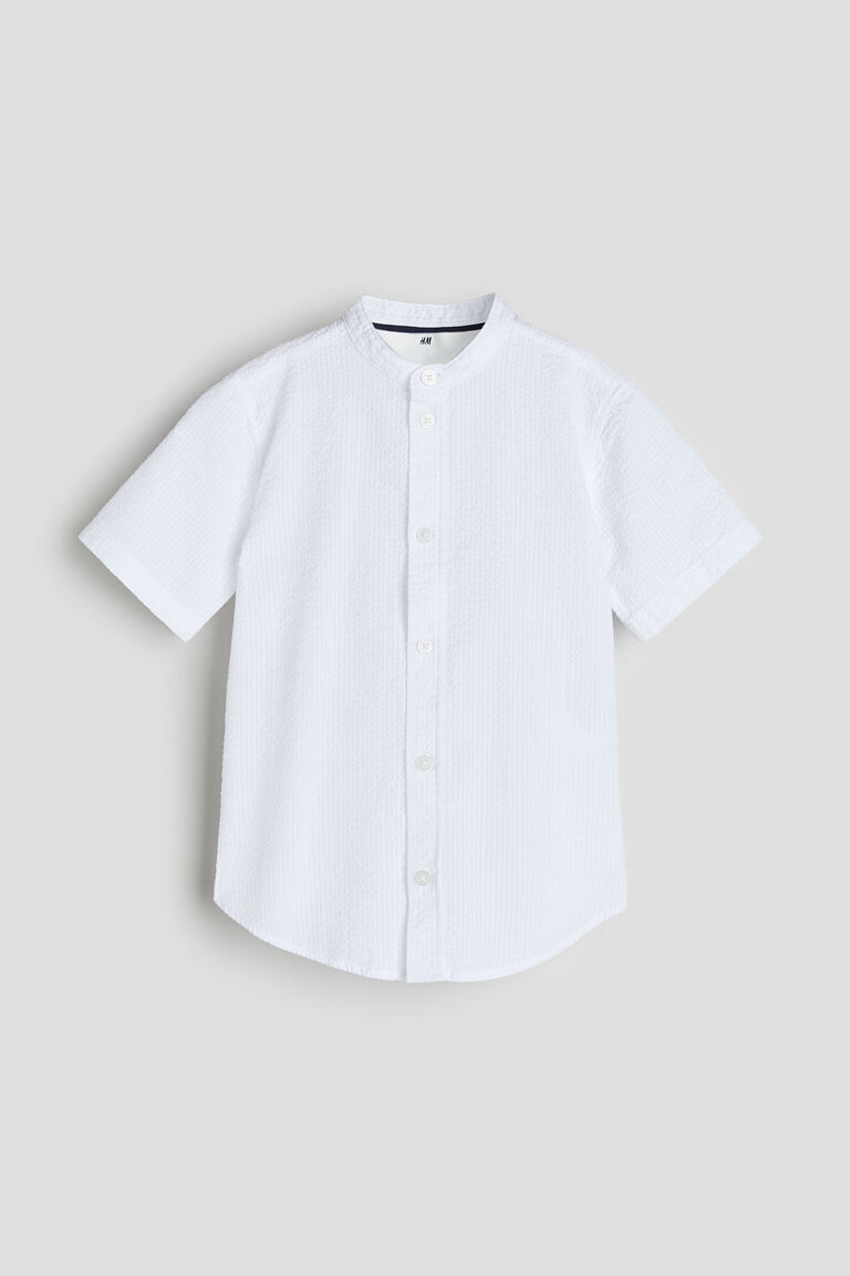 Рубашка «дедушка» из хлопка H&M, белый цена и фото