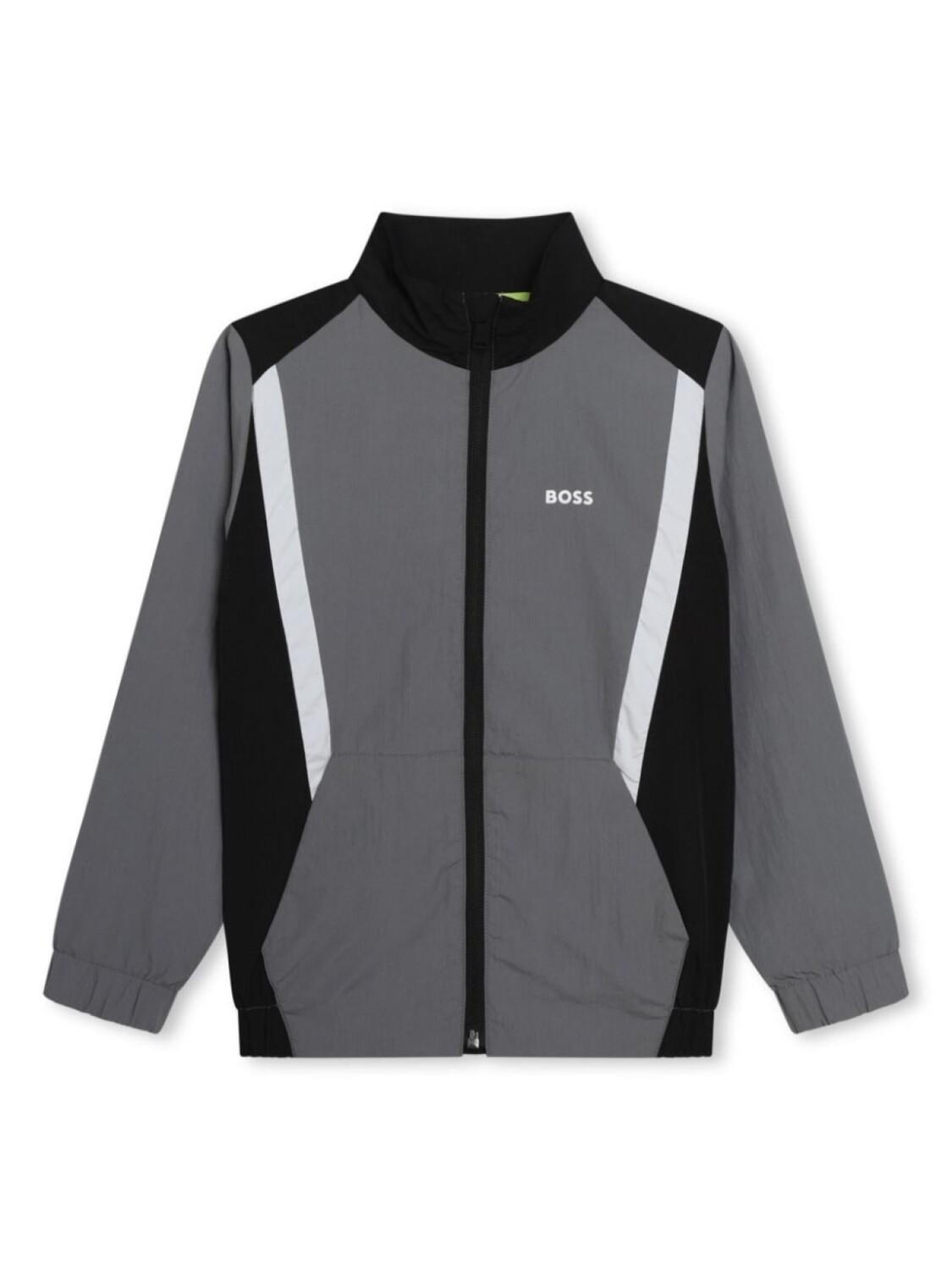 

BOSS Kidswear куртка с высоким воротником и логотипом, серый