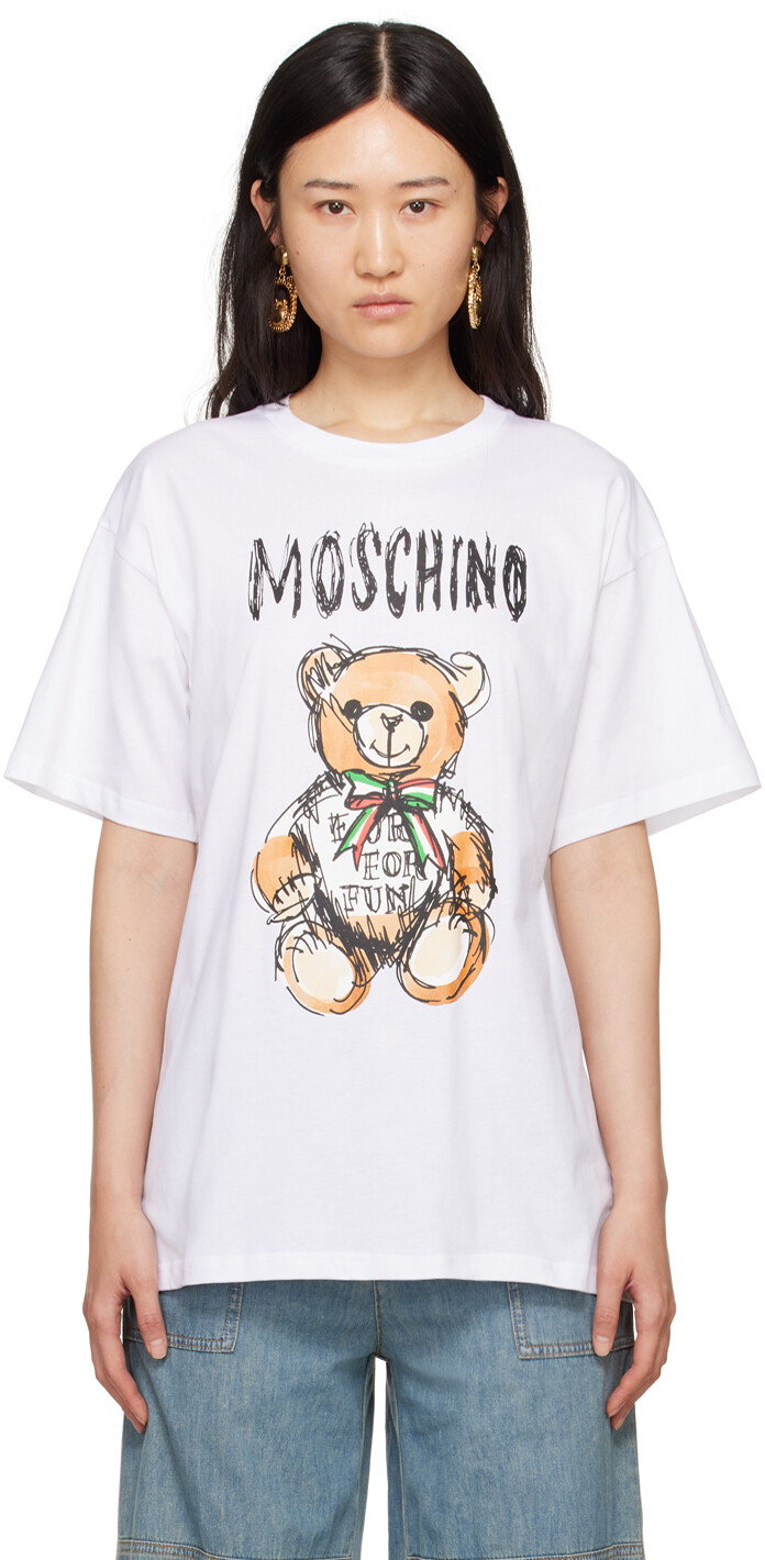 

Белая футболка Archive Teddy Bear Moschino, цвет Fantasy white