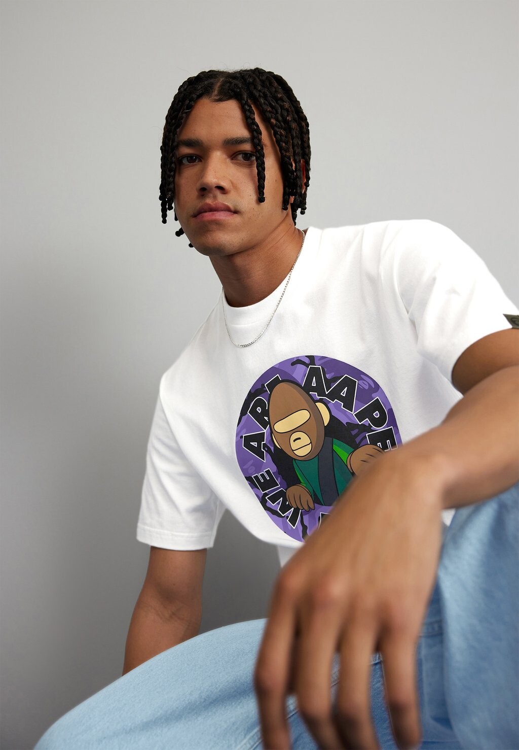 

Футболка с принтом AAPE By A Bathing Ape, белый