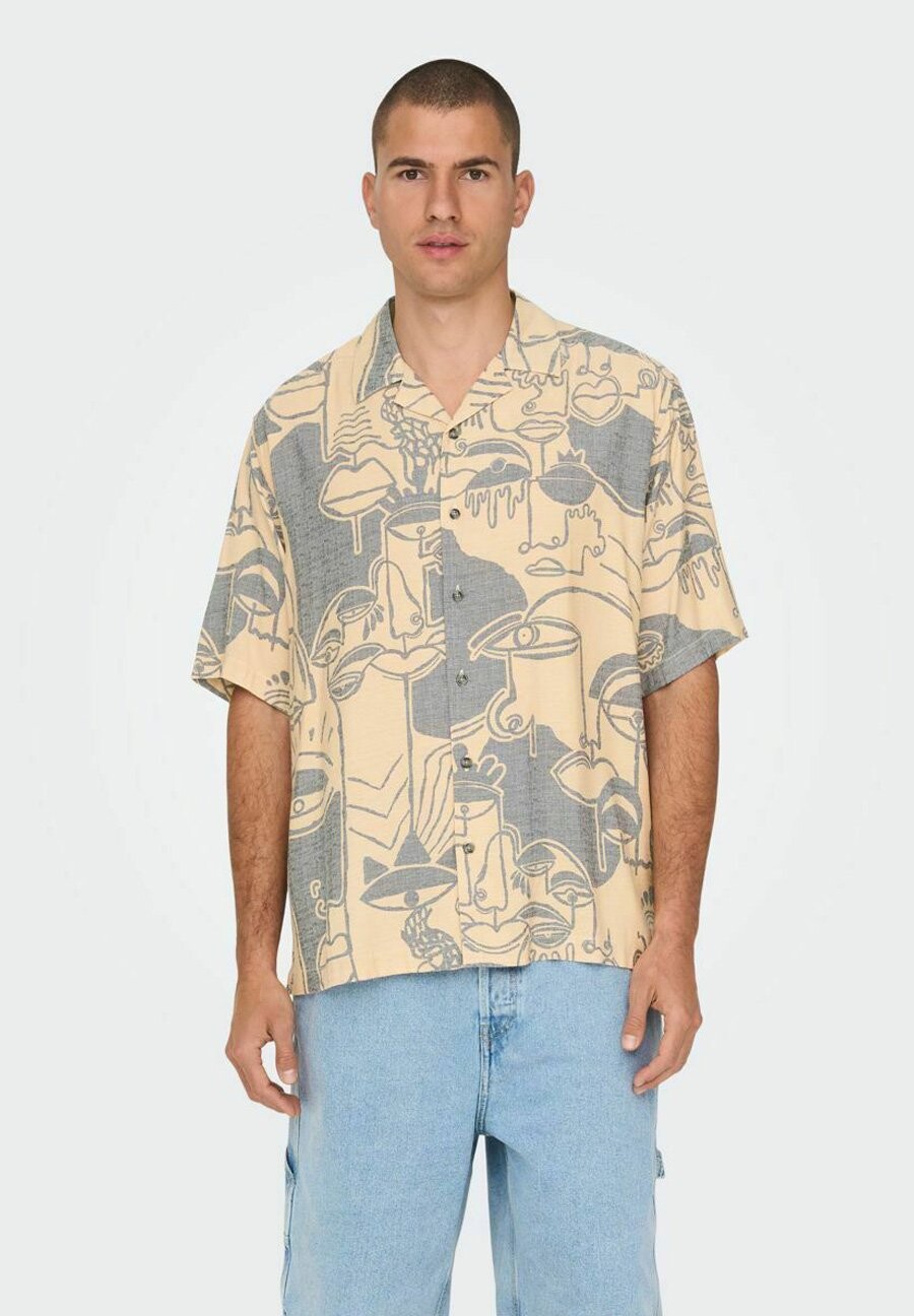 

Рубашка Kurzarmhemd Only & Sons, цвет cornsilk