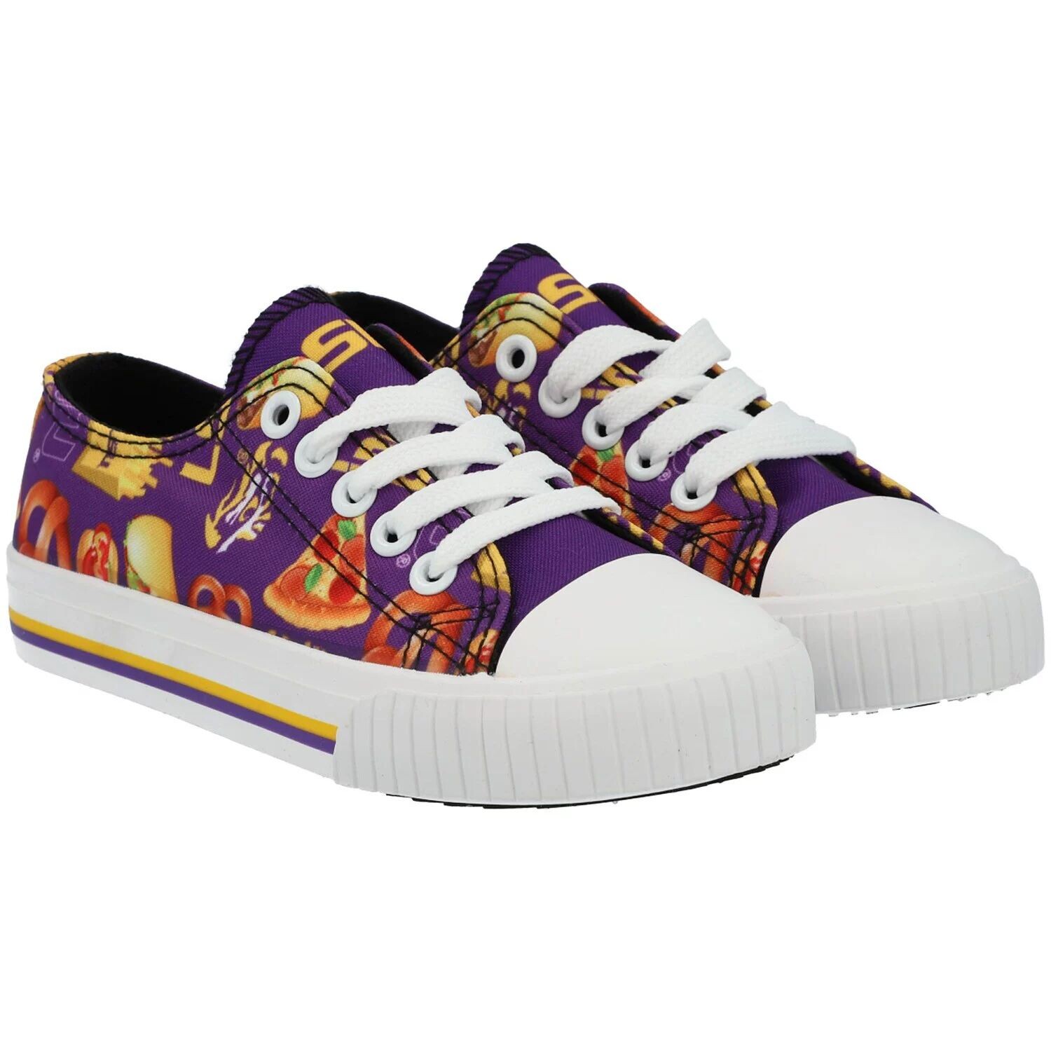 

Молодежные низкие кеды из парусины с принтом еды FOCO LSU Tigers Unbranded