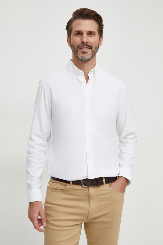 Хлопчатобумажную рубашку United Colors of Benetton, белый