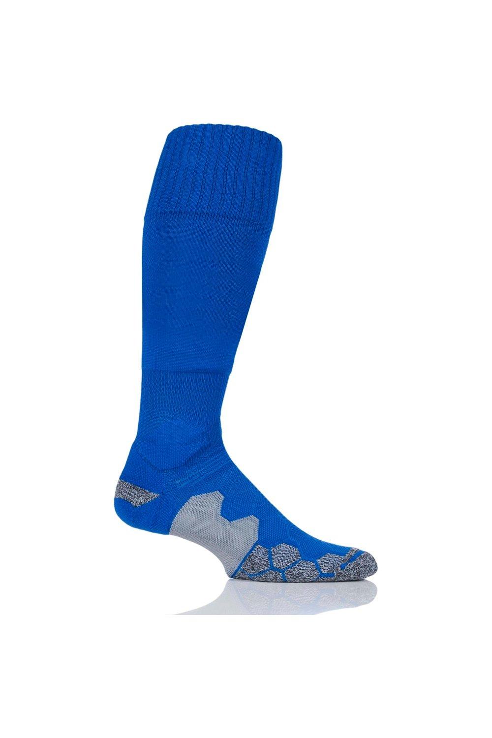 1 пара технических футбольных носков с мягкой подкладкой, произведенных в Великобритании SOCKSHOP of London, синий