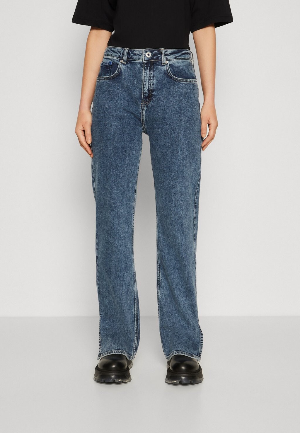

Джинсы прямые Karl Lagerfeld Jeans SLIT, цвет acid dark blue
