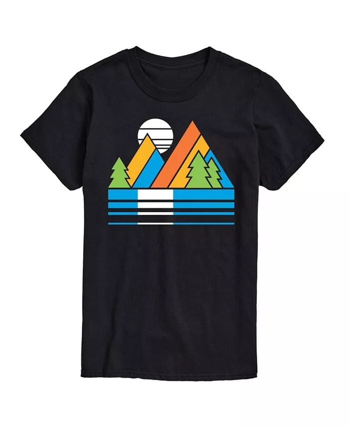 

Мужская футболка с коротким рукавом Hybrid Apparel Retro Mountains AIRWAVES, черный