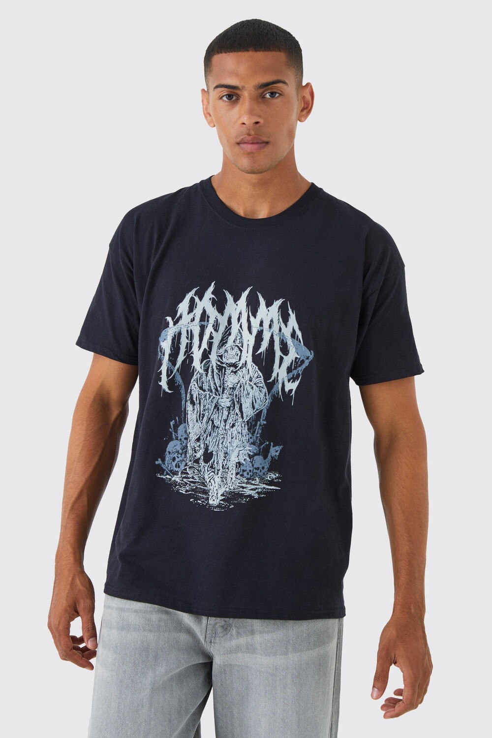 

Футболка oversize homme с графикой Boohoo, черный