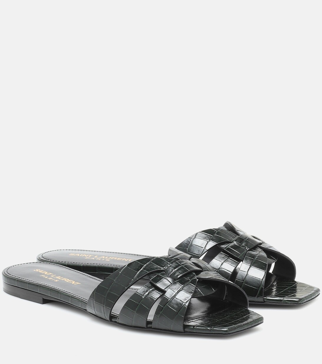 

Кожаные сандалии Tribute Nu Pieds 05 Saint Laurent, зеленый