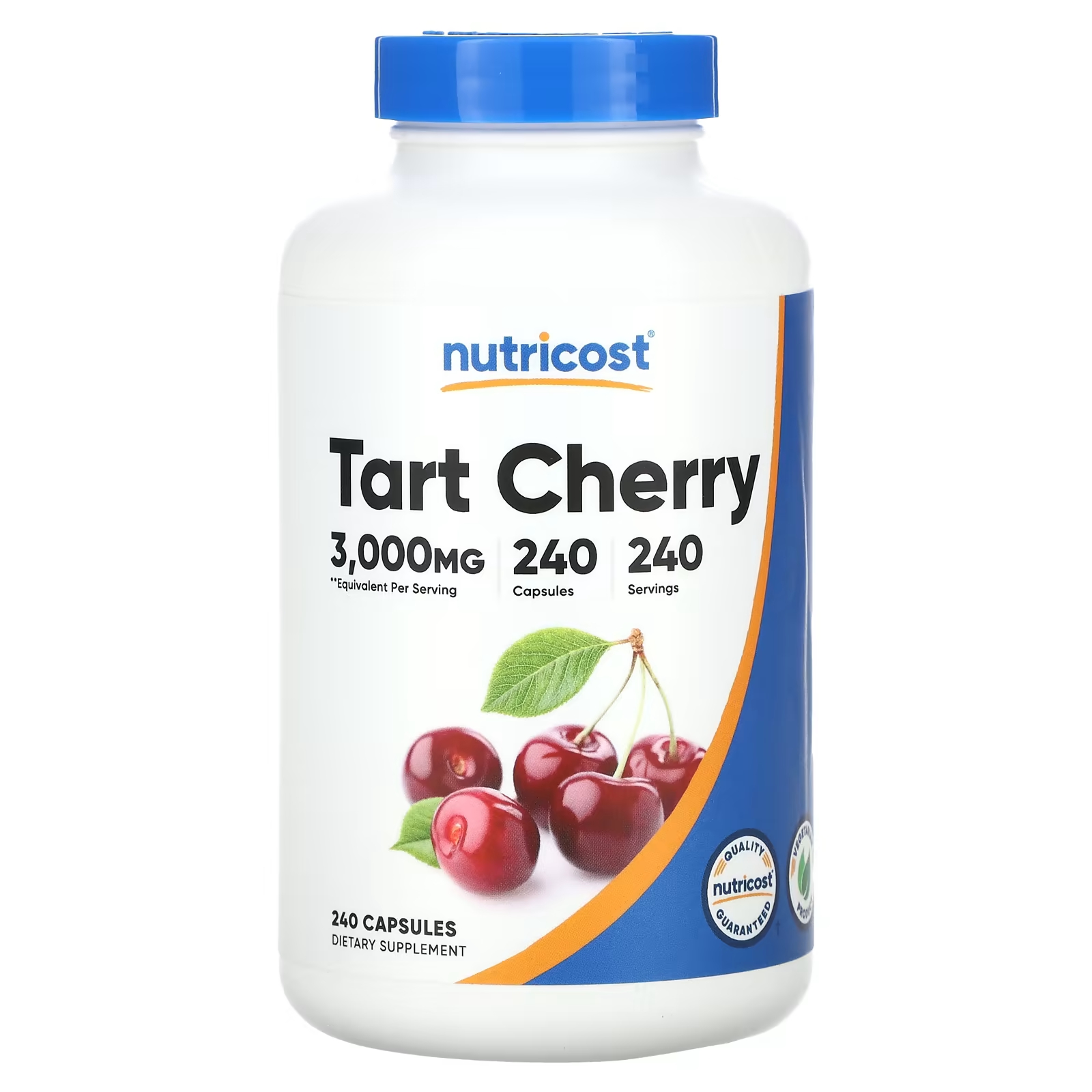 Пищевая добавка Nutricost Tart Cherry 3000 мг, 240 капсул enzymatic therapy tart cherry ультракапсулы 1200 мг 90 растительных капсул