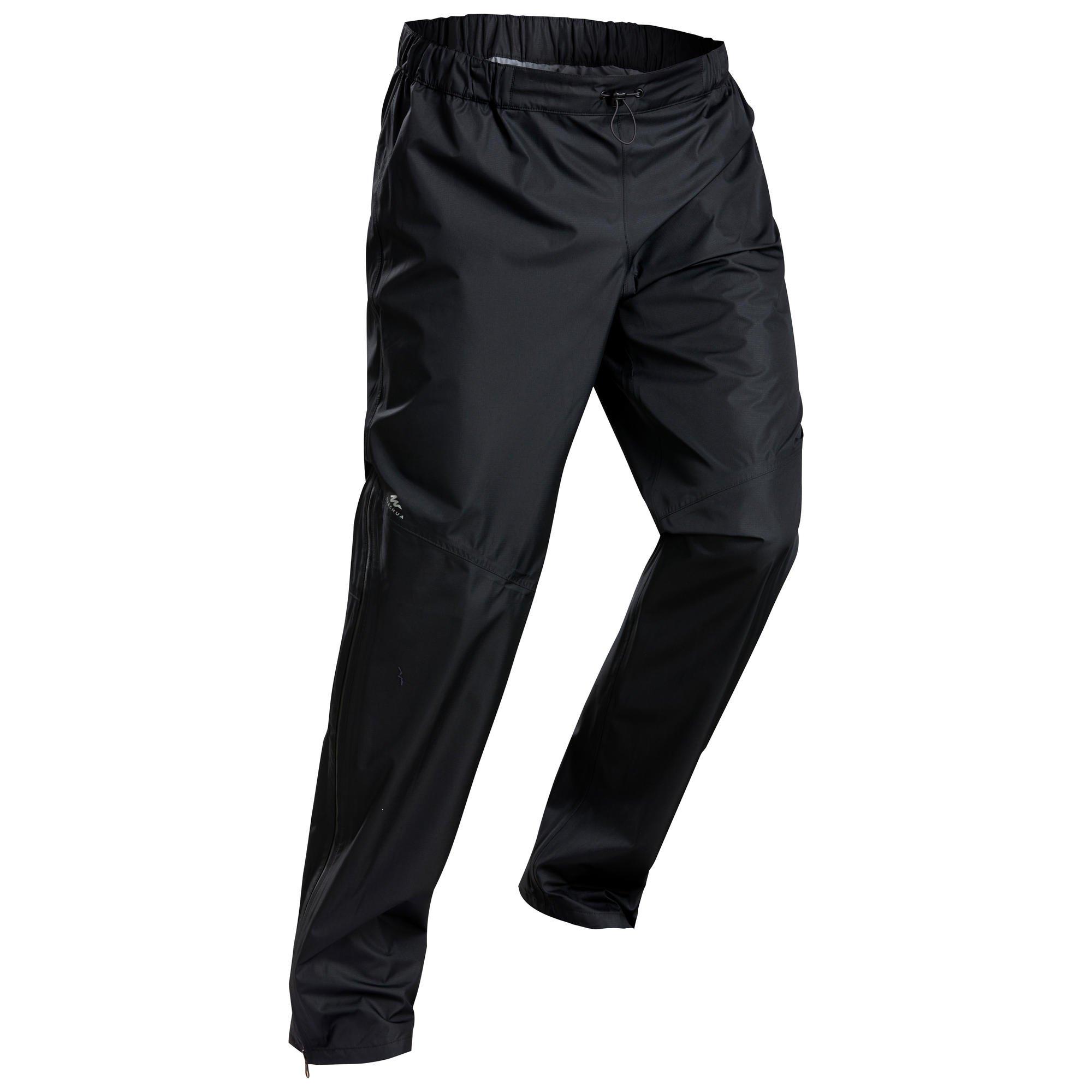 Легкие водонепроницаемые верхние брюки Decathlon для походов Mh500 Quechua, черный