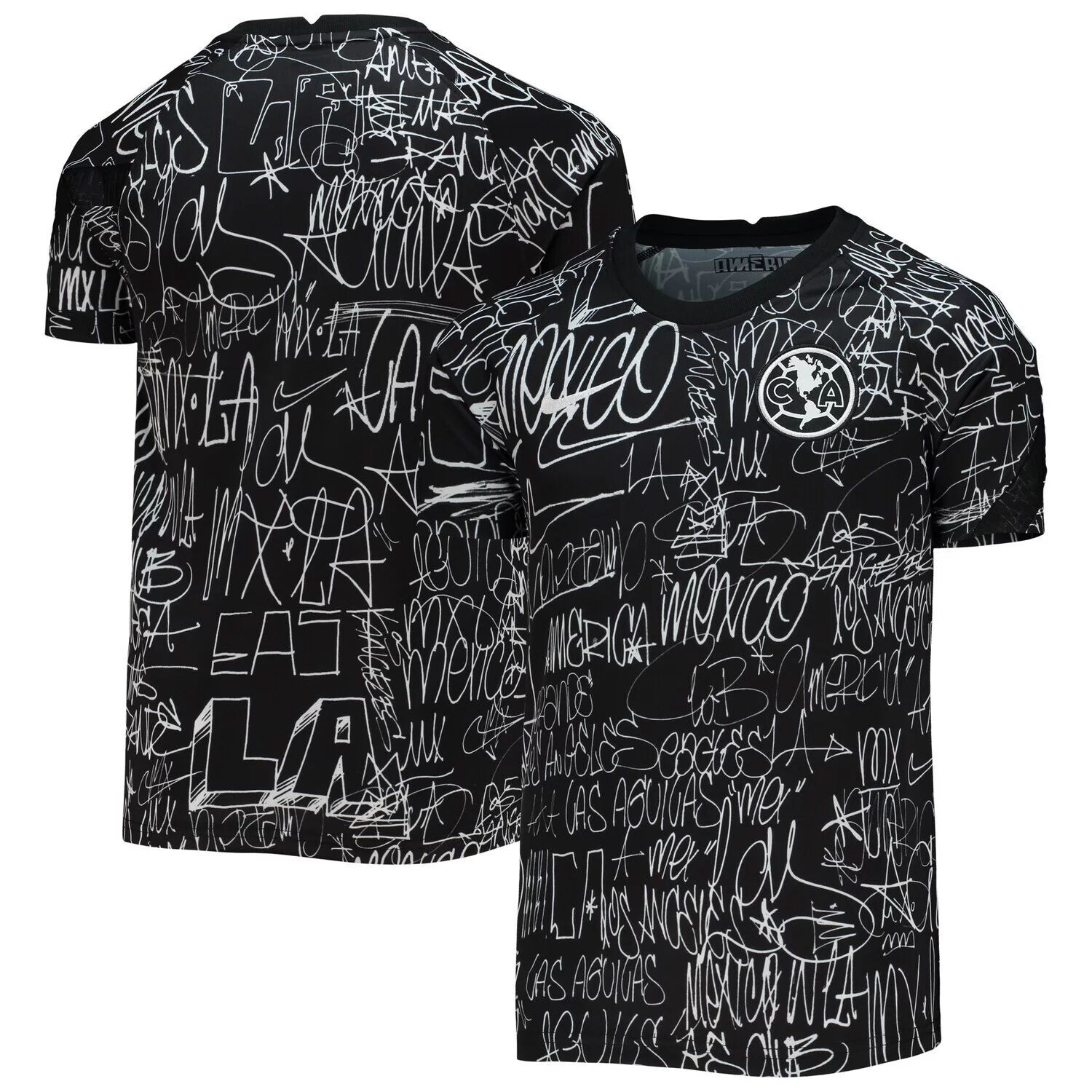 

Молодежная предматчевая майка Nike Black/White Club America LAxLA 2021/22 Nike