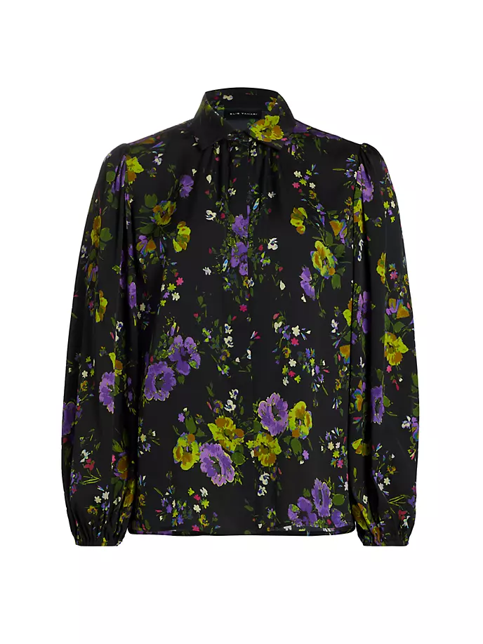 цена Блузка Farrah из смесового шелка с цветочным принтом Elie Tahari, цвет faro print