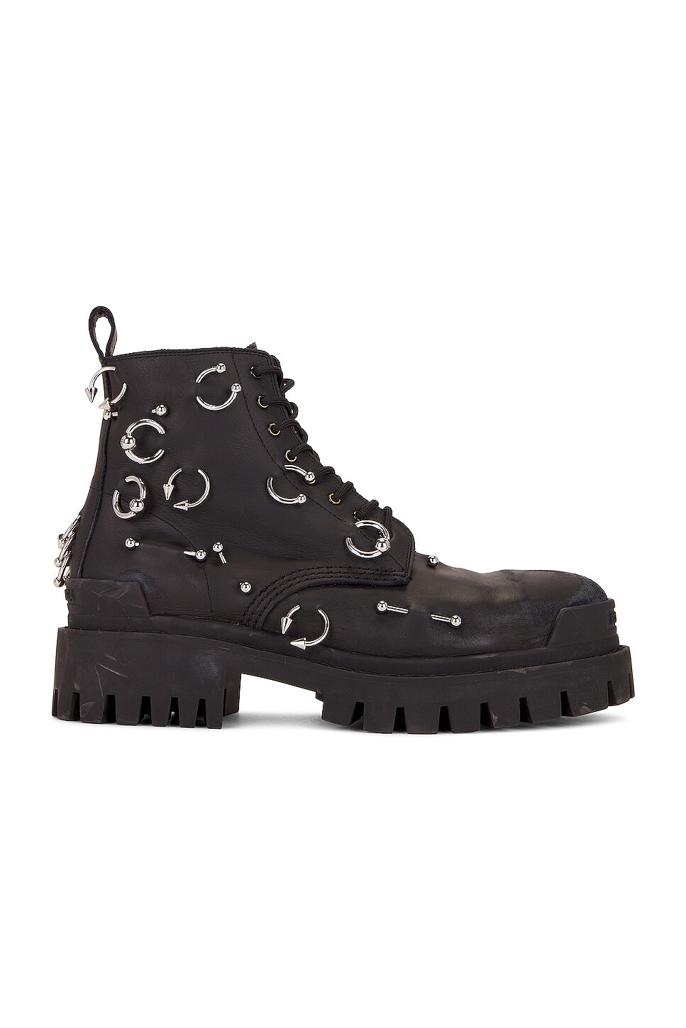 

Ботинки Balenciaga Strike Piercing, цвет Black & Silver