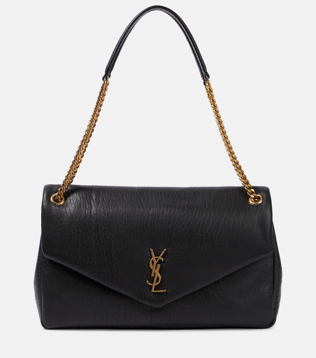 

Большая кожаная сумка через плечо calypso Saint Laurent, черный