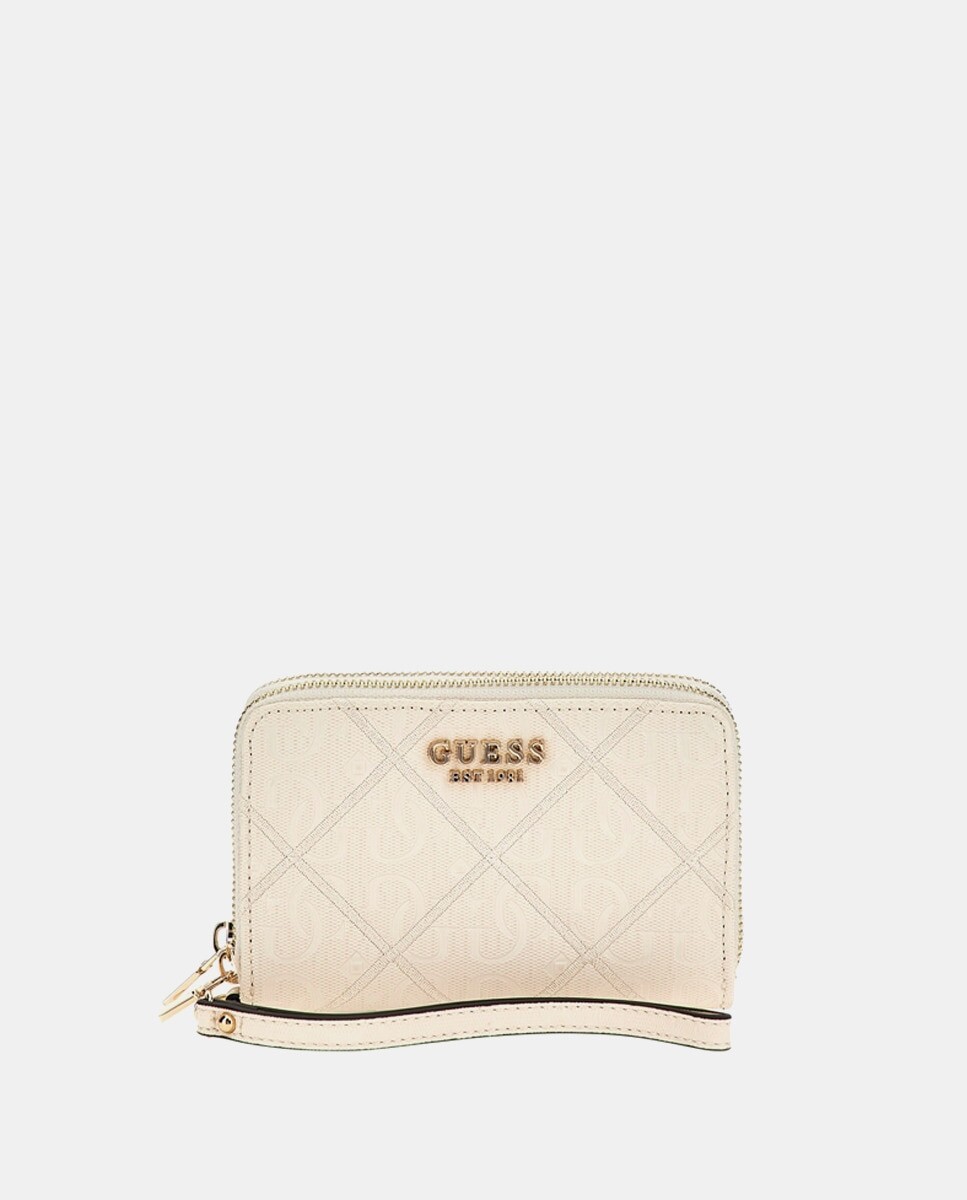

Средний белый кошелек на молнии и дополнительной ручке Guess, белый