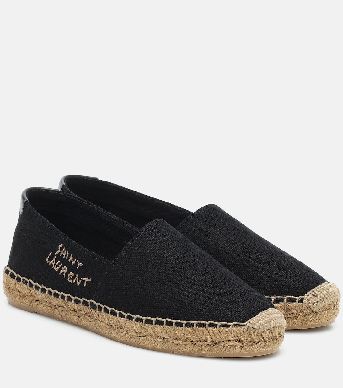 

Эспадрильи из парусины с вышивкой Saint Laurent, черный