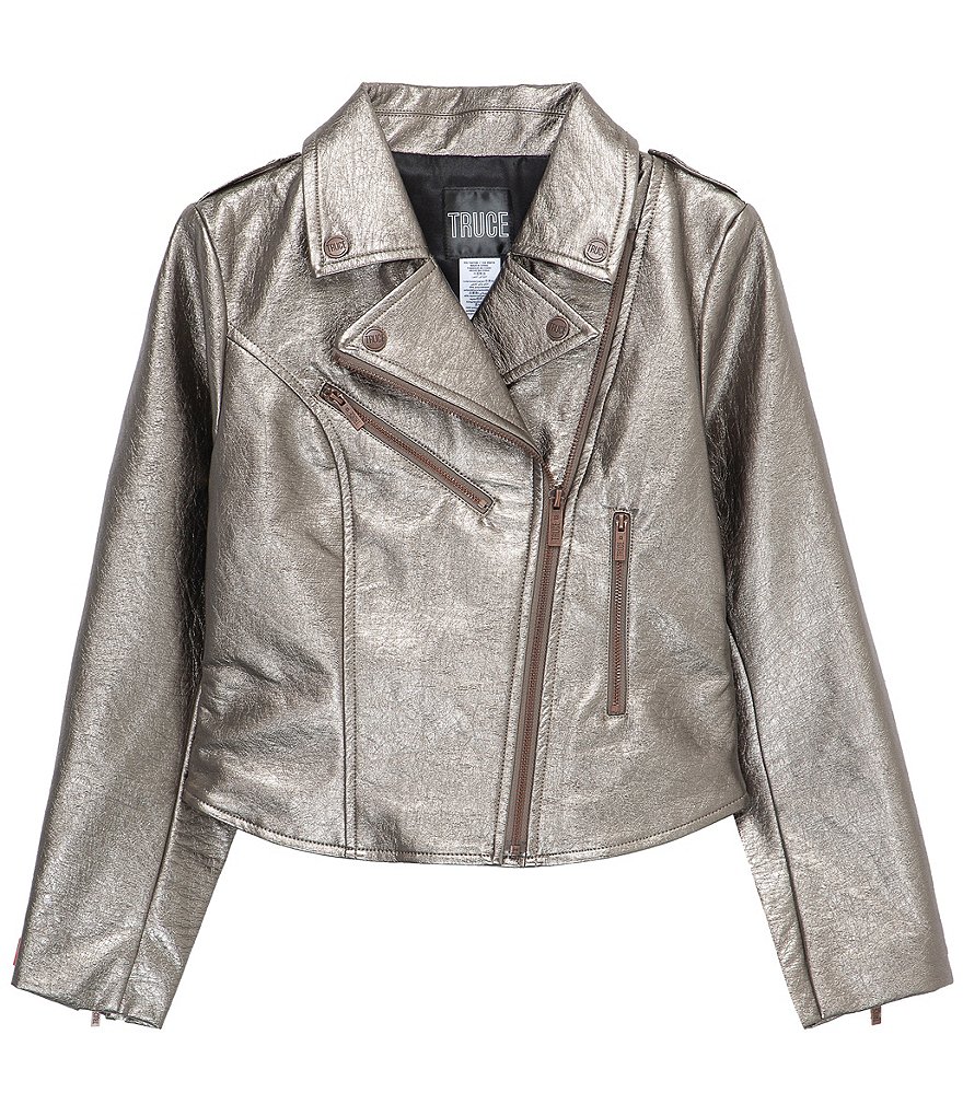 Мотоциклетная куртка цвета металлик Truce Big Girls 7–16, мультиколор
