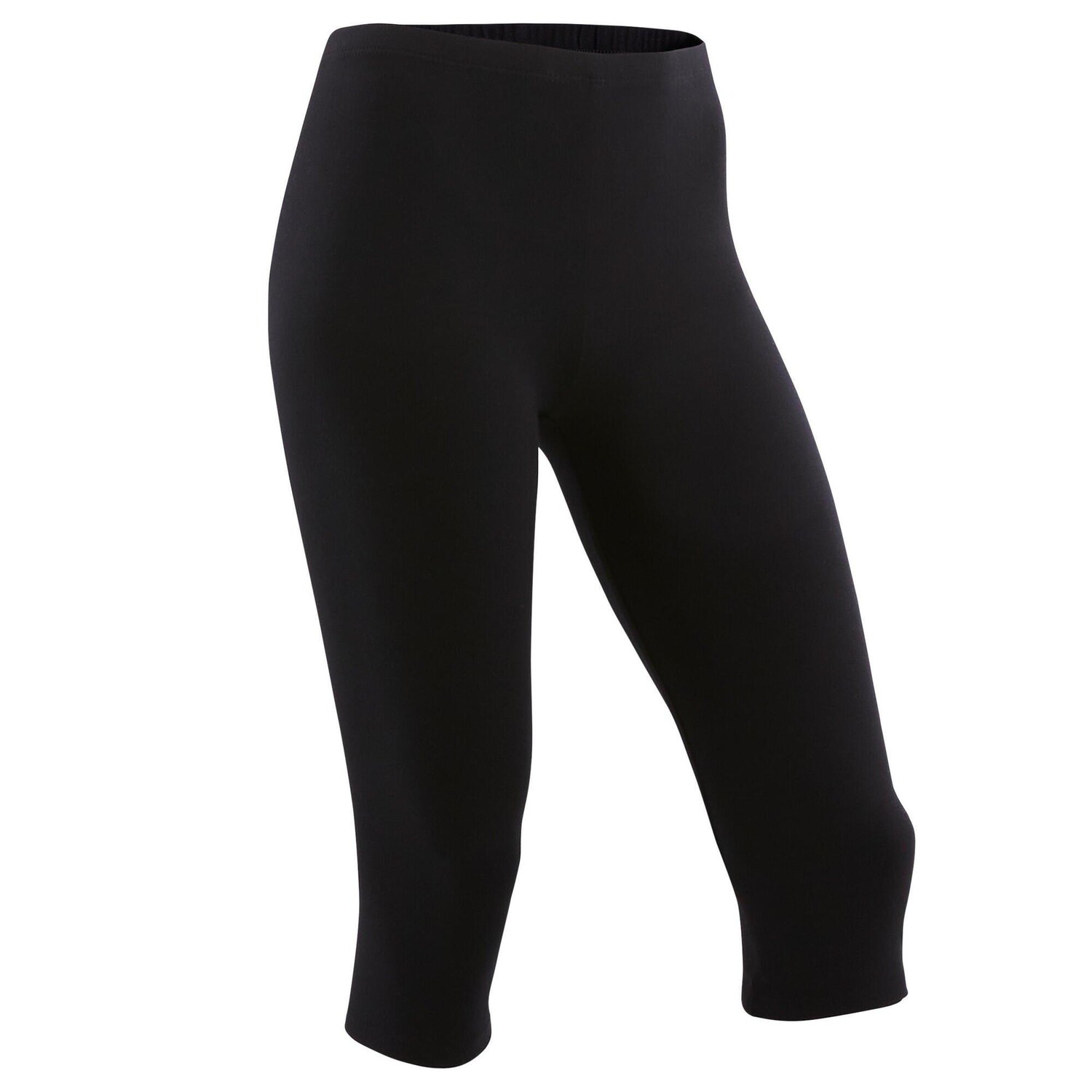 

Укороченные хлопковые леггинсы Decathlon Basic Domyos, черный