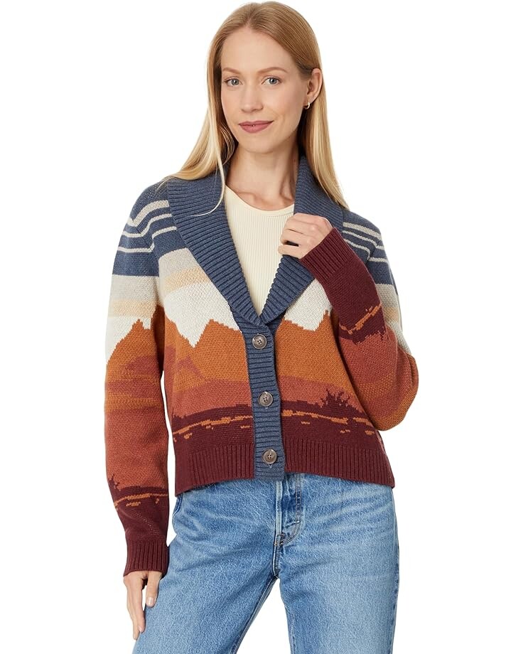 

Свитер Pendleton Western Scenic Cardigan, цвет Blue/Rust Multi