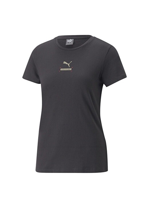 

Простая черная женская футболка с круглым вырезом Puma, Черный