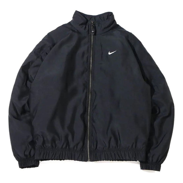 Куртка Nike Solid Color Long Sleeves Stand Collar Jacket Unisex Black, черный